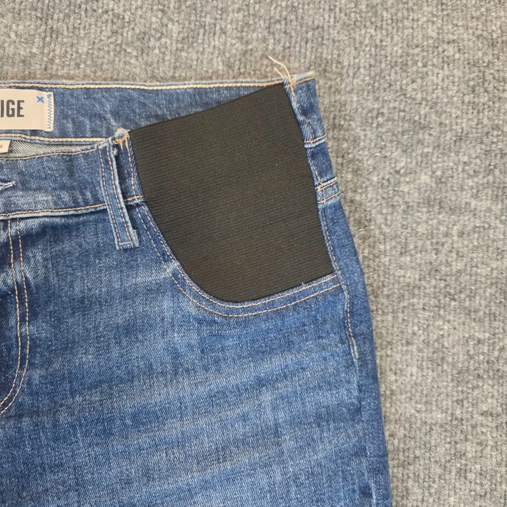 Paige Noella Maternity Jeans Womens 30W X 26L Blue Straight Leg‎ Elastic Stretch